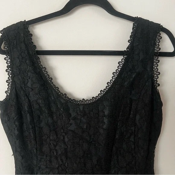 Vintage 80s 90s Lace Black Dress by Magali Collection - Picture 2 of 8